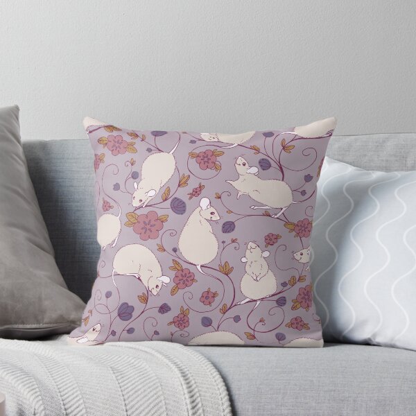 Item preview, Floral Rat Pink and Purple designed and sold by Holly Wells . Sweet Illustrations.