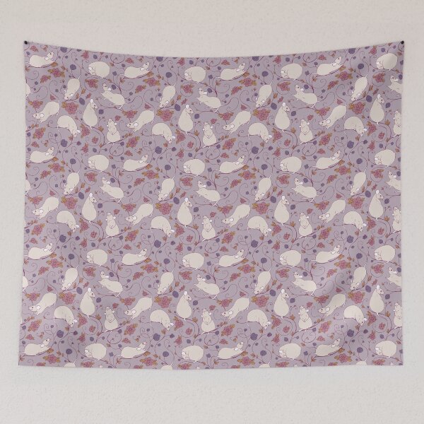 Item preview, Floral Rat Pink and Purple designed and sold by Holly Wells . Sweet Illustrations.