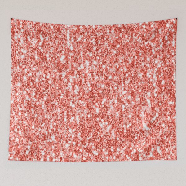 Item preview, Pink rose coral dark faux sparkles glitter bling girly orange-pink (Photo of Glitter - Not Reflective)  designed and sold by PLdesign.