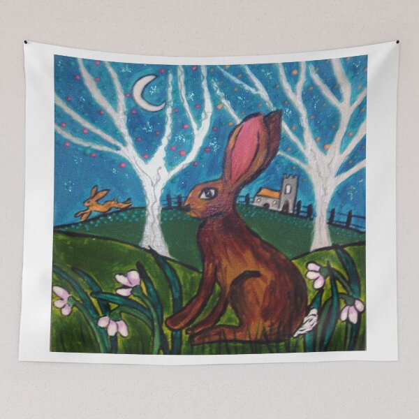 Item preview, Hare among Snowdrops, Moon gazing designed and sold by Casimirasart.