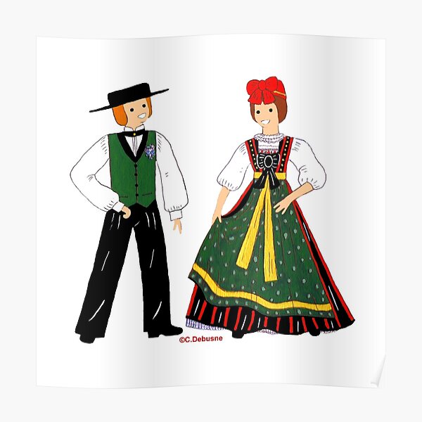 Costume de SEEBACH, Alsace, France Poster