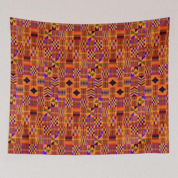 Item preview, Kente Cloth // Persimmon & Red-Orange  designed and sold by TLTextiles.
