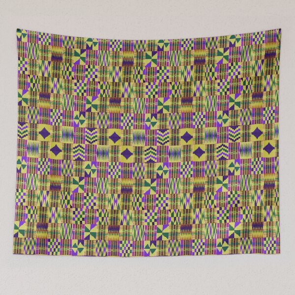 Item preview, Kente Cloth // Blue-Violet & Goldenrod designed and sold by TLTextiles.