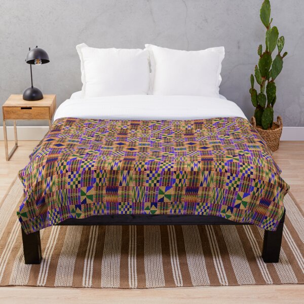 Item preview, Kente Cloth // Anzac Yellow & Persian Blue  designed and sold by TLTextiles.
