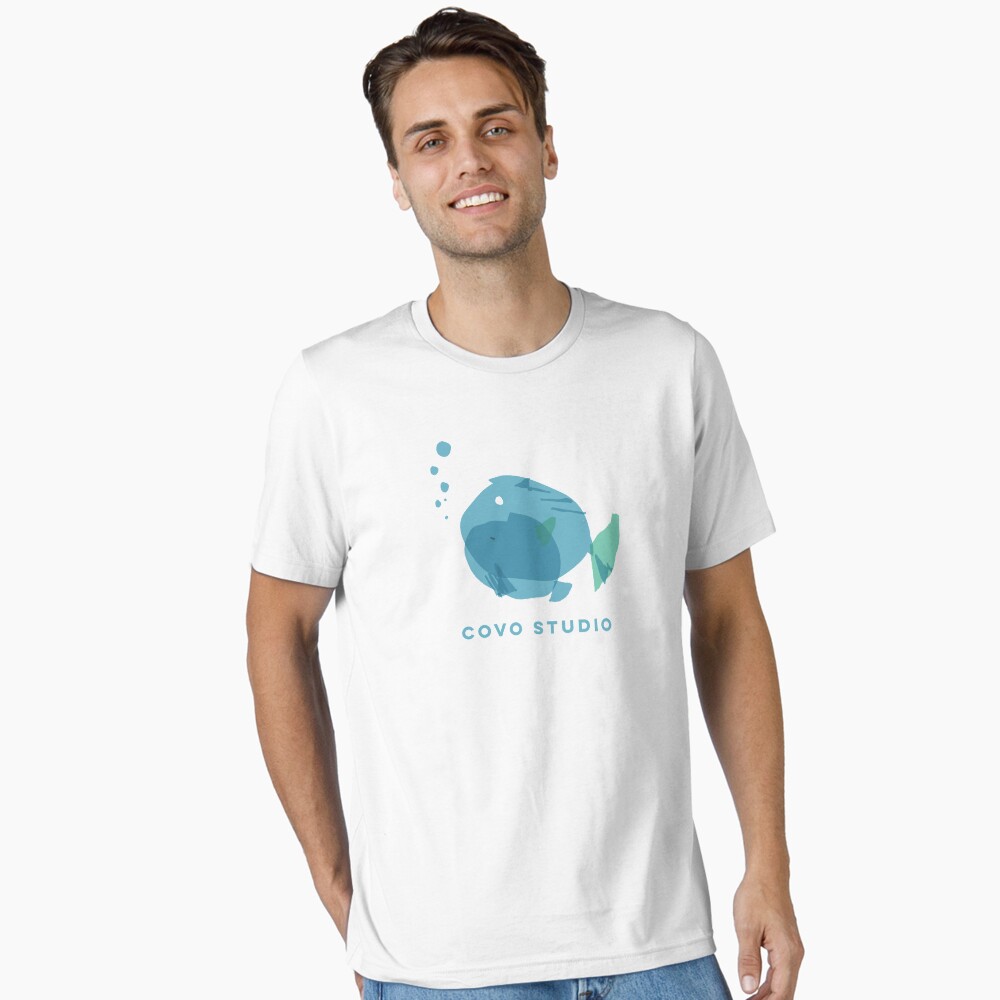 Vista previa del artículo con la obra «Camiseta esencial», diseñado y vendido por CovoStudio.