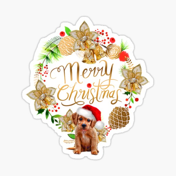 Merry Christmas Dog Sticker