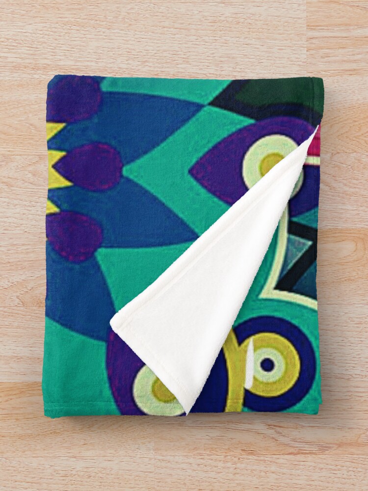 Alternate view of Psychedelic Wildflowers and Kaleidoscopes Print Throw Blanket
