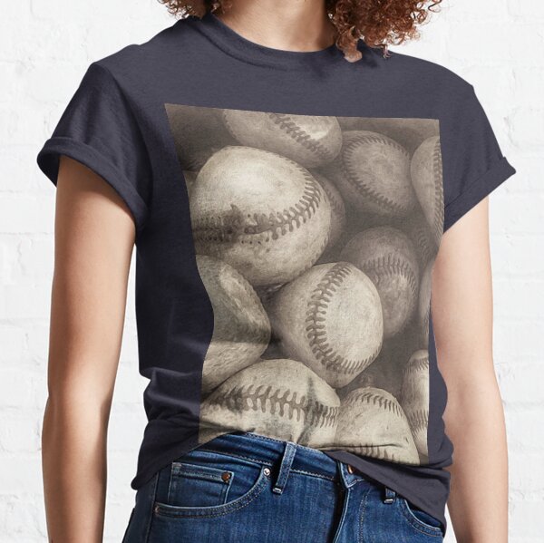 Bucket of Old Baseballs in Sepia Classic T-Shirt