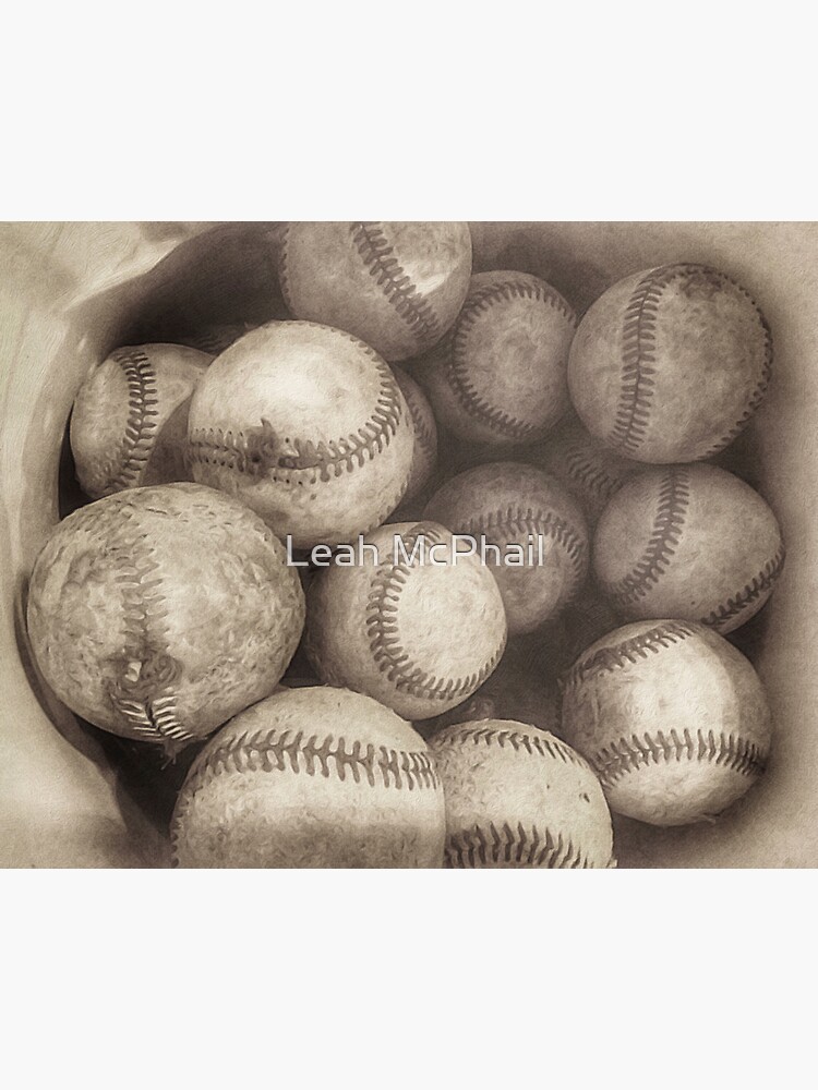 Bucket of Old Baseballs in Sepia by LeahMcPhail