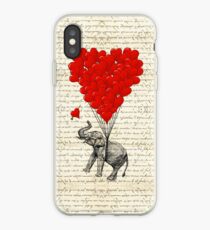 Elephant and love heart iPhone Case