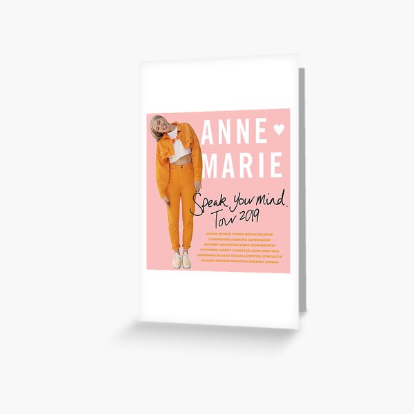 Anne-Marie concert Speak Your Mind billets cadeau carte postale A5 260gsm