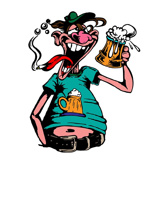 "Drunk Man With Beer" Stickers by Tom Prokop | Redbubble