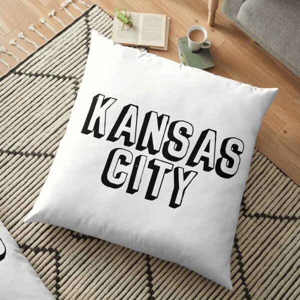 Comic Kansas City Block - Black Floor Pillow