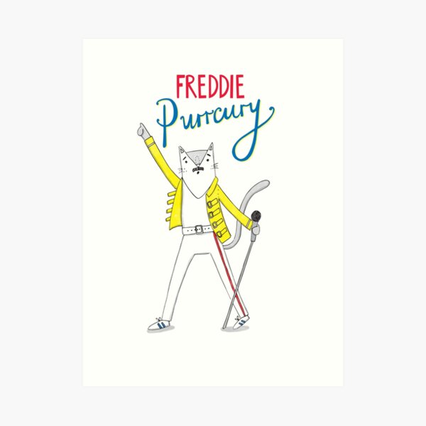 Freddie Purrcury Art Print