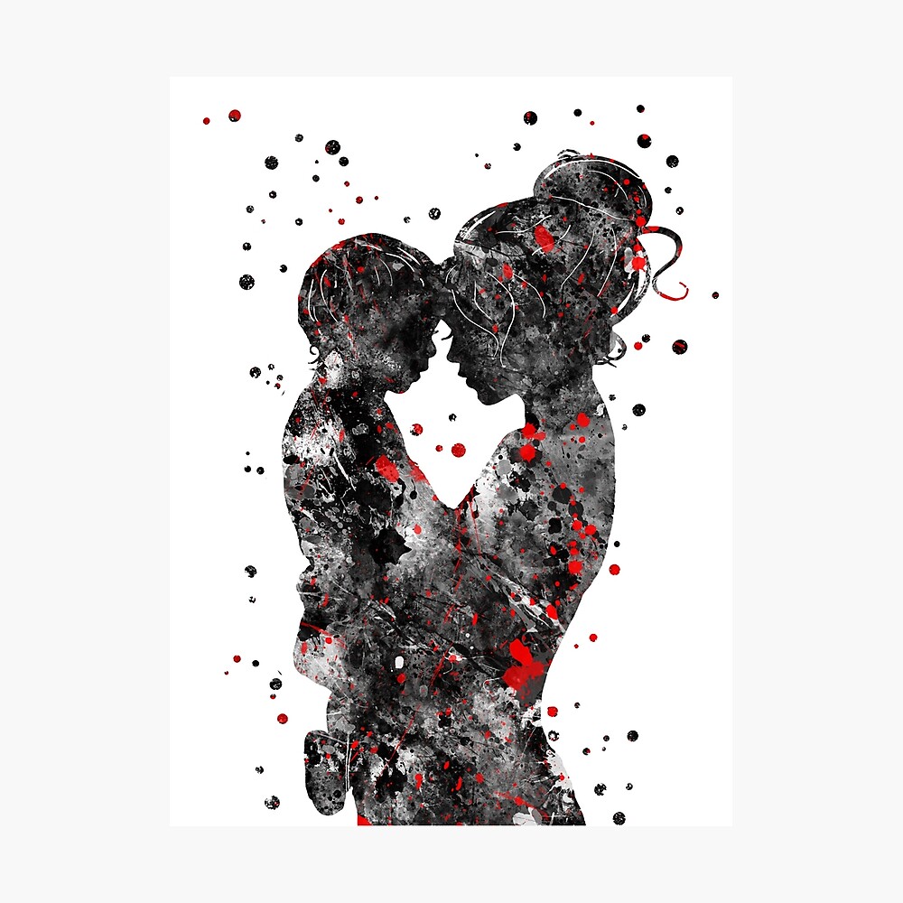 Poster Mere Et Fils Mere Avec Fils Amour Art Par Rosaliartbook Redbubble