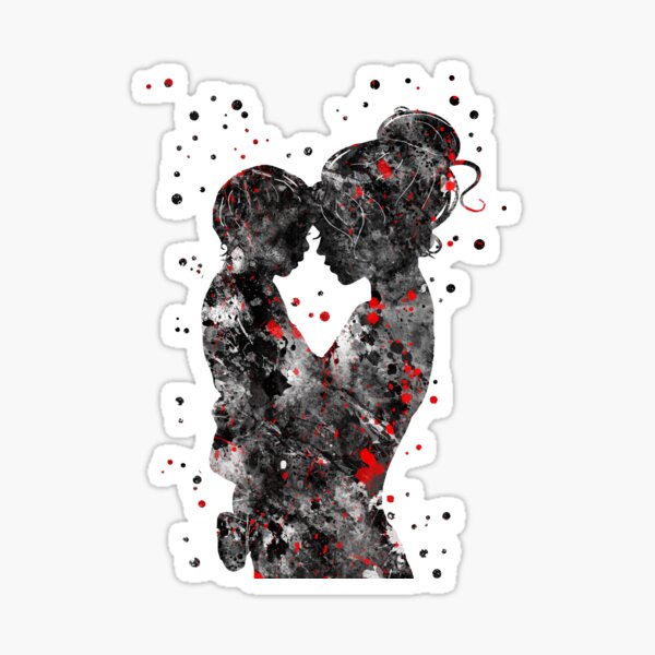 Mother and son, mother with son, love art Sticker