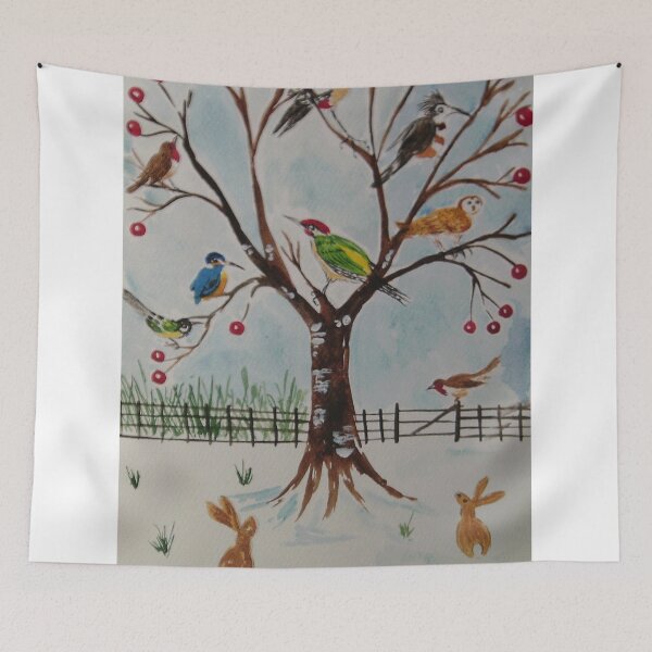 Item preview, Birds on a tree in winter designed and sold by Casimirasart.