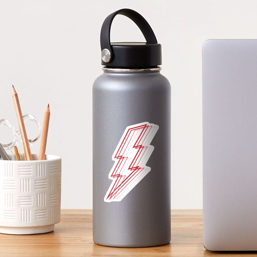 Red Lightning Sticker