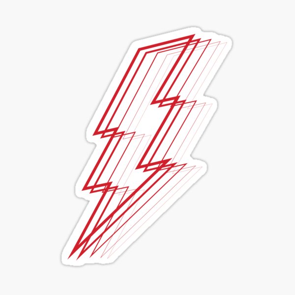 blod hensynsløs Crack pot Red Lightning" Sticker for Sale by feliciasdesigns | Redbubble