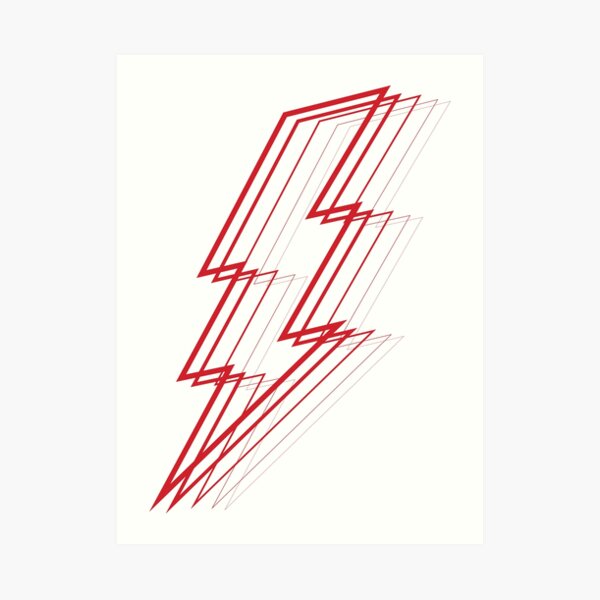 Red Lightning Art Print