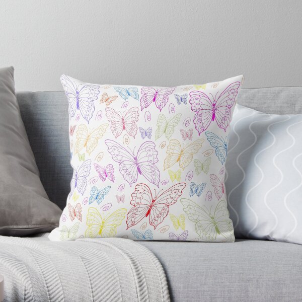Colourfield of Butterflies Large Motifs Throw Pillow