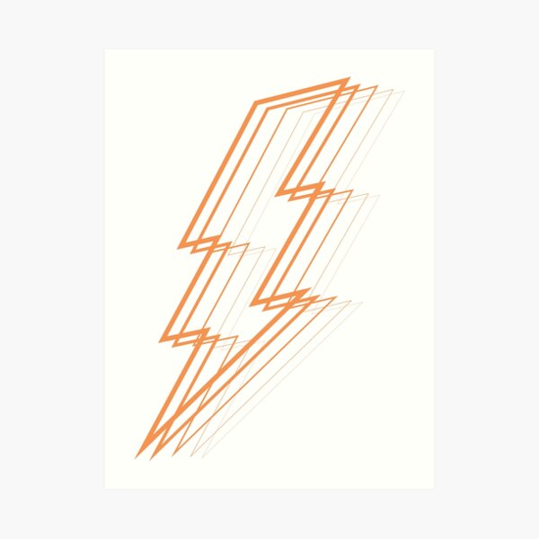 Orange Lightning Art Print