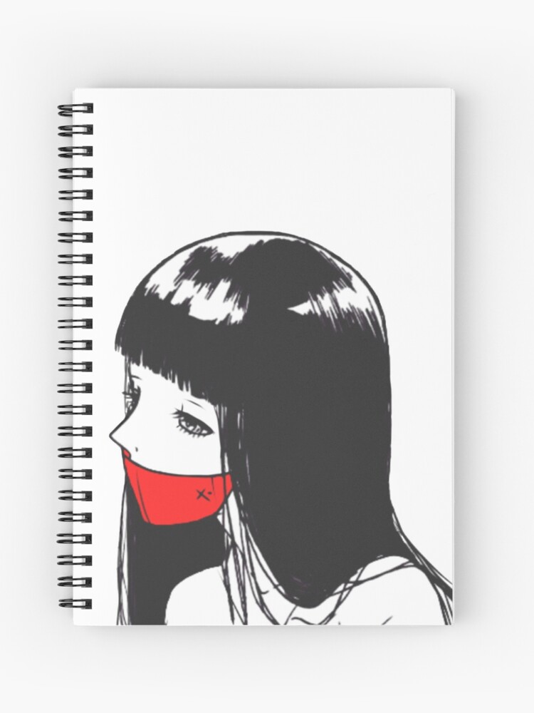 Aesthetic Red Mask Anime Girl Spiral Notebook By Vickyn96 Redbubble