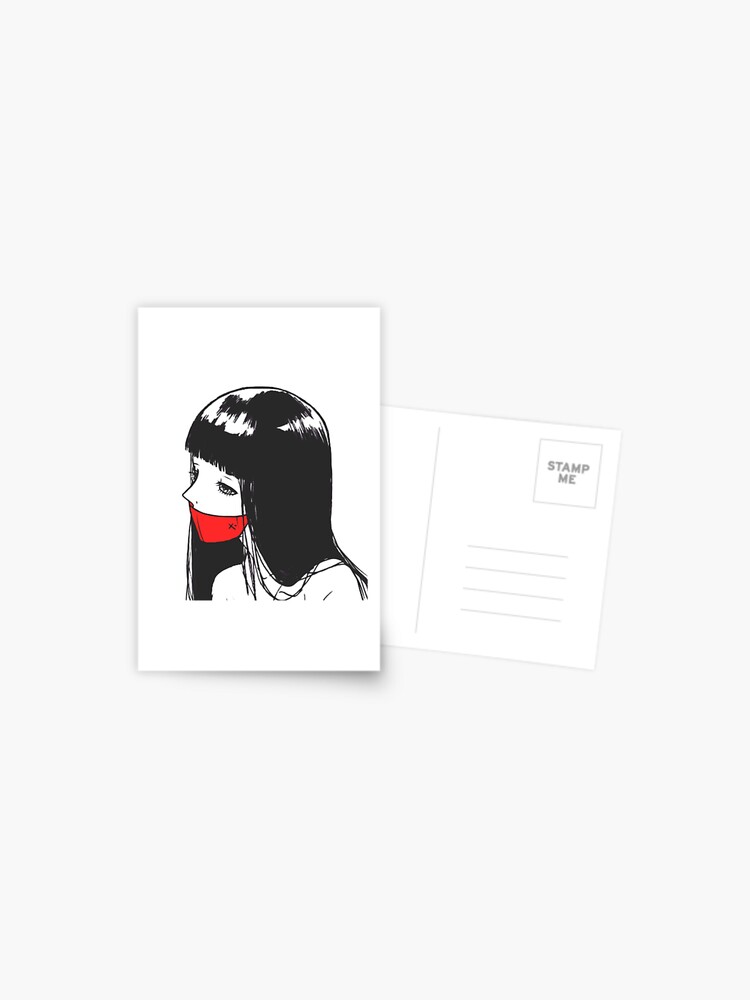 Aesthetic Red Mask Anime Girl Postcard By Vickyn96 Redbubble