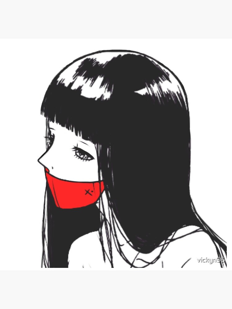 Aesthetic Red Mask Anime Girl Art Board Print By Vickyn96 Redbubble