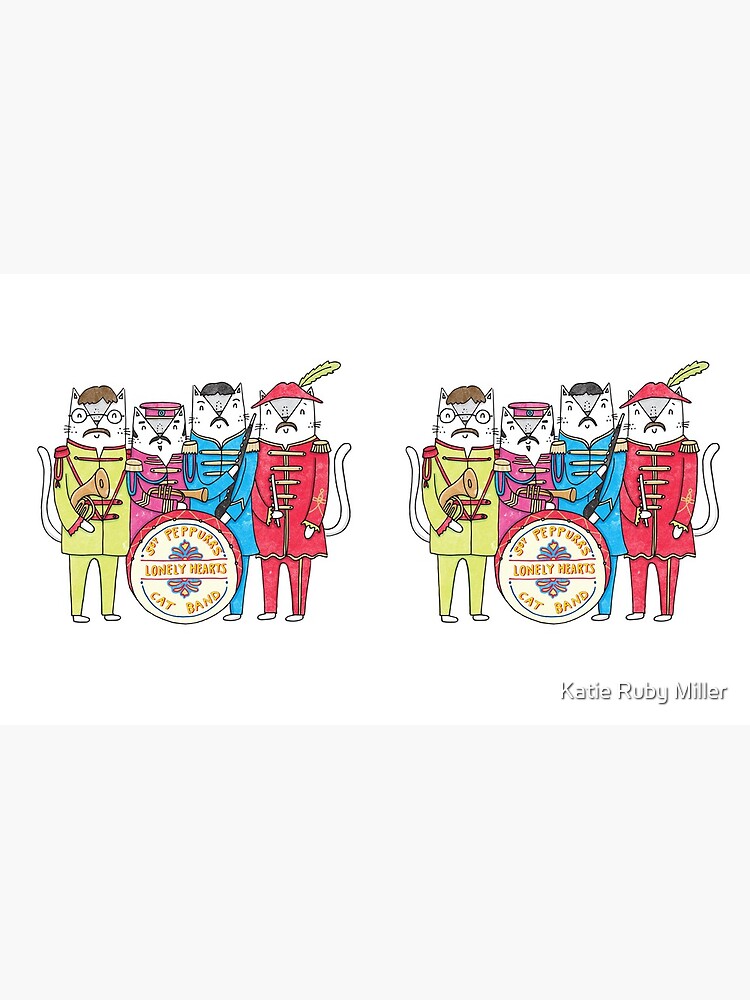 Aperçu 6 sur 6. Mug à café avec l'œuvre Le groupe Lonely Hearts Cats du SGT Peppurr créée et vendue par KatieRubyMiller.
