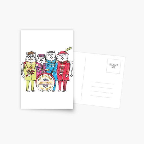 SGT Peppurr's Lonely Hearts Cats Band Postcard