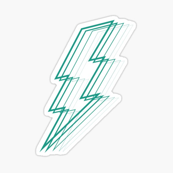 Teal Lightning Sticker