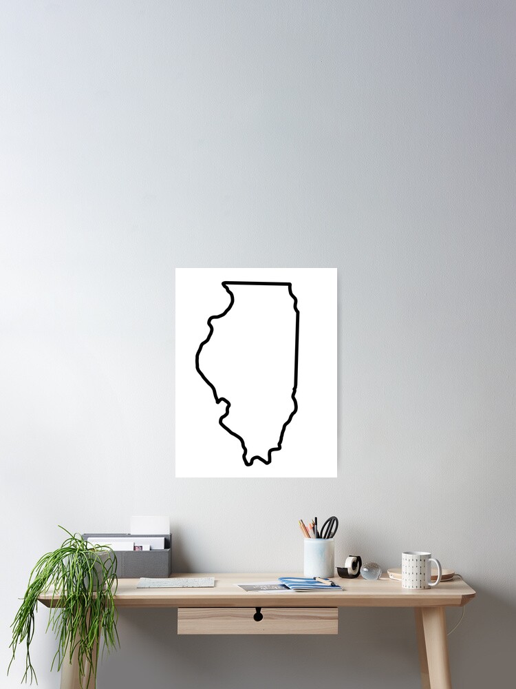 Illinois State Outline Poster