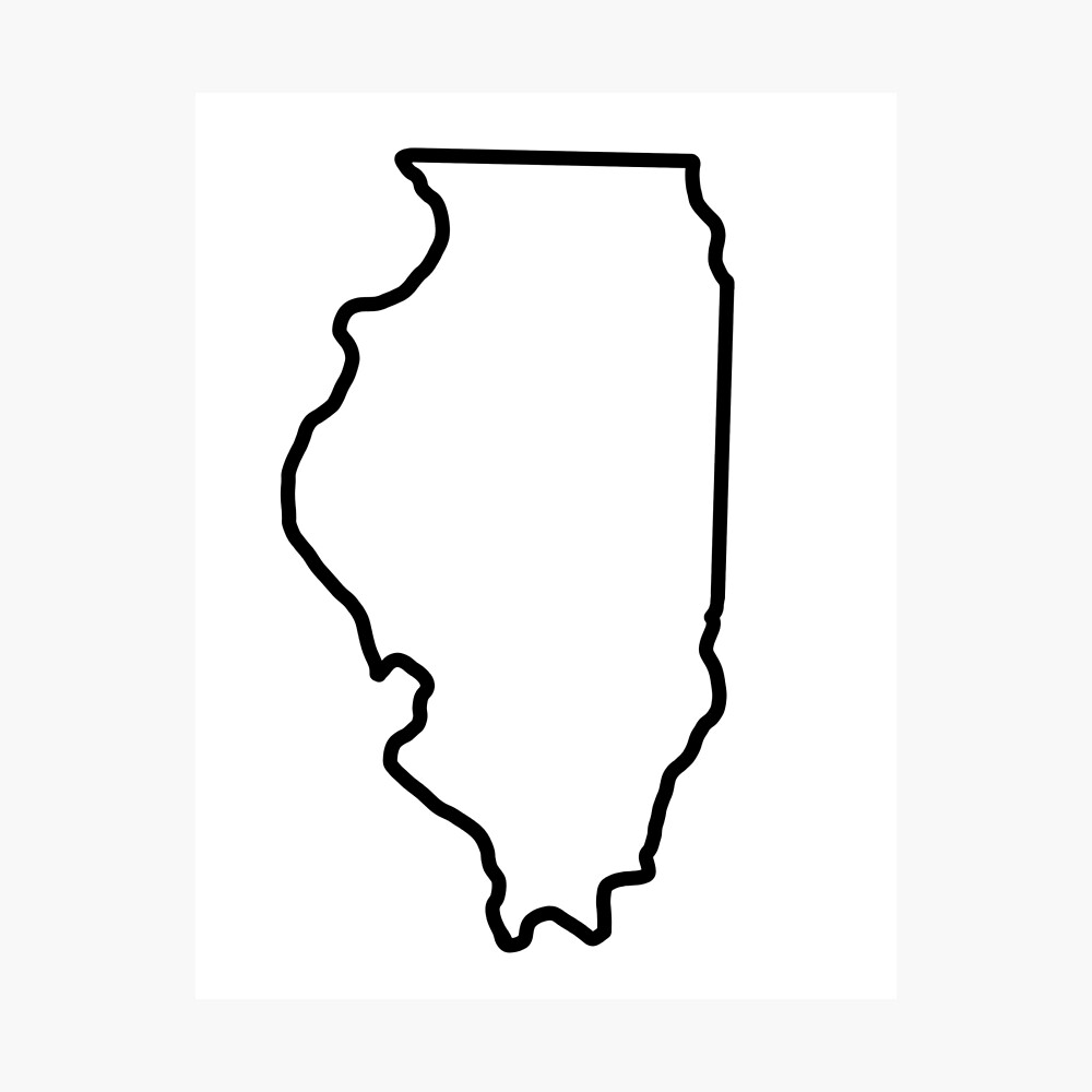 Illinois State Outline Poster