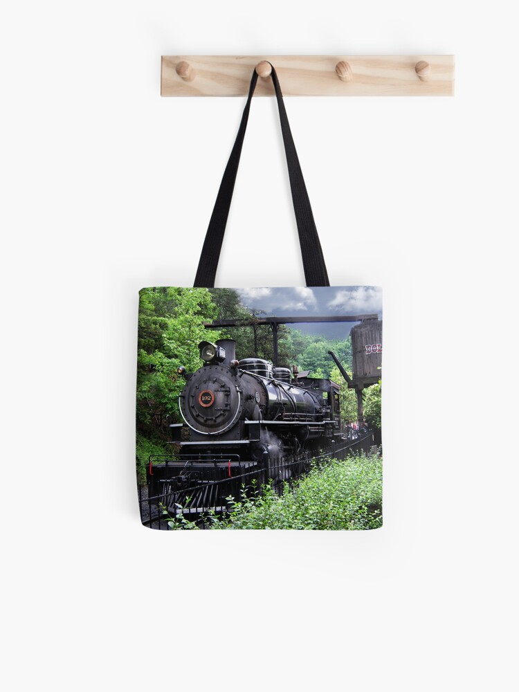 Size Small Steam Trains Small Black Canvas Shoulder Bag