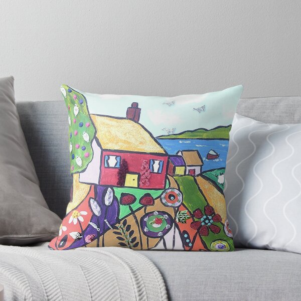 Item preview, Quirky Colourful Seascape with Colourful Flowers  designed and sold by Casimirasart.