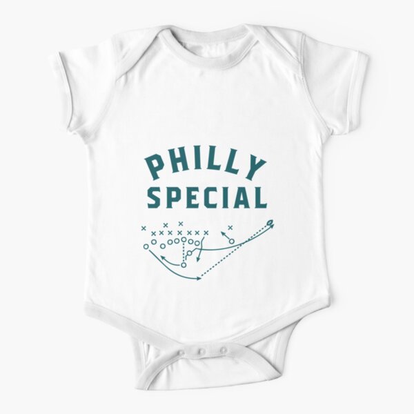The philly BOLD team colors text Short Sleeve Baby One-Piece