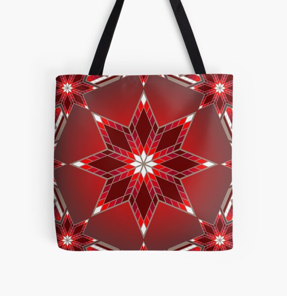 Morning Star Circle (Red) All Over Print Tote Bag