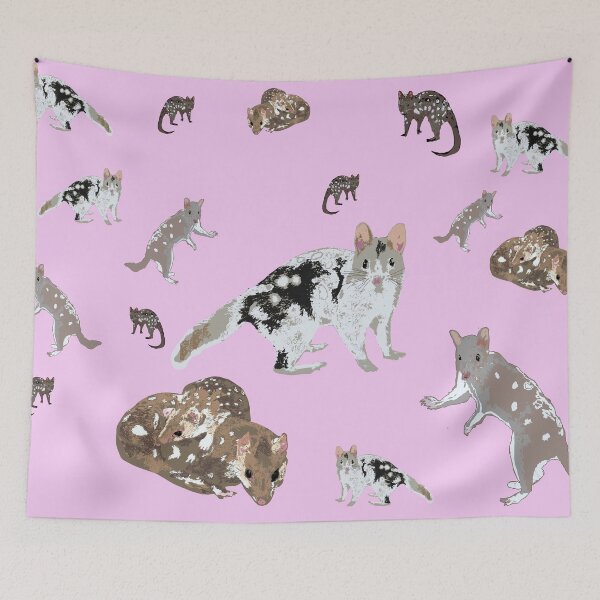 Item preview, The Eastern Quoll (Dasyurus viverrinus)  on pink designed and sold by ChrissyWild.