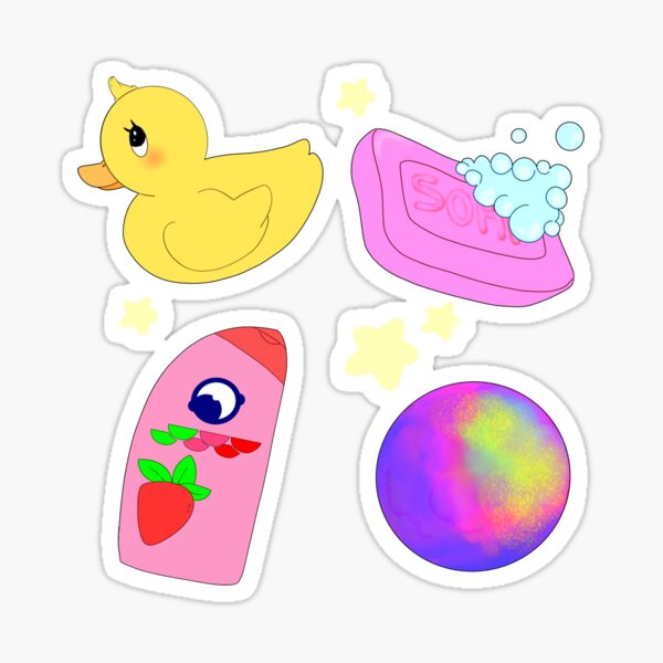 "Bath time!" Sticker for Sale by chichikkwowzers | Redbubble