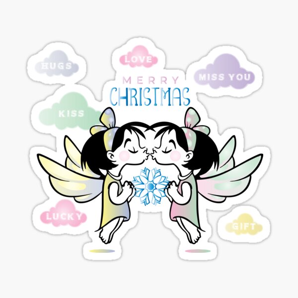 Dreams of Christmas angels Sticker