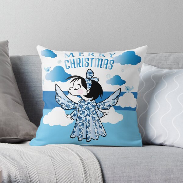 Blue Angel Throw Pillow