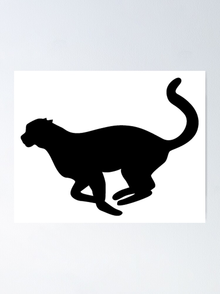 Gepard Cat Running Silhouette Poster Von Aaronisback Redbubble