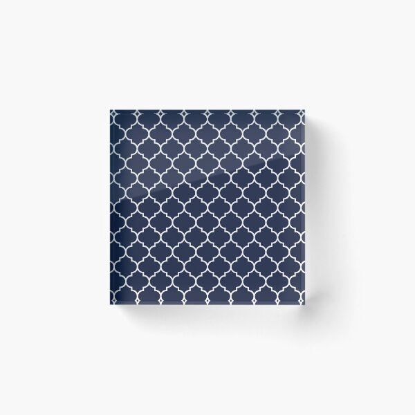 Item preview, Dark Blue and White Quatrefoil designed and sold by starrylite.
