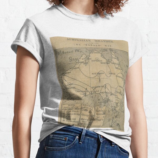 Australian Weather Map 1 August 1917 Classic T-Shirt