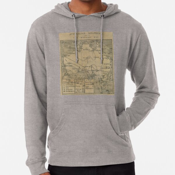 Australian Weather Map 1 August 1917 Lightweight Hoodie