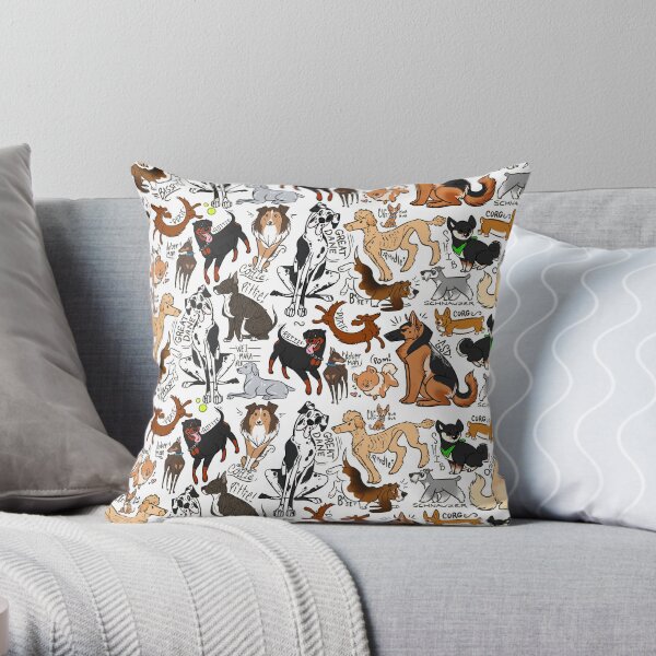 Dogs! Dogs Everywhere! Throw Pillow
