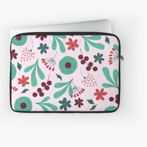 Vista previa del artículo con la obra «Hojas y flores de color rosa y patrón verde azulado.», diseñado y vendido por HannaPaulina.