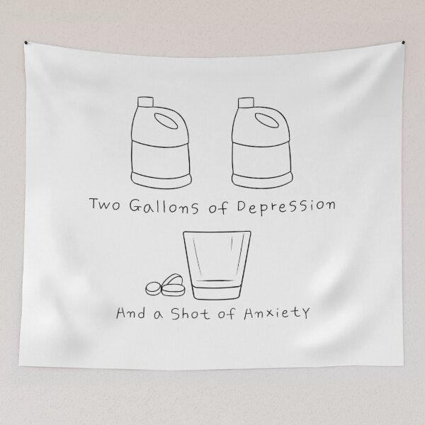 Item preview, 2 Gallons of Depression, 1 Shot of Anxiety (small, black) designed and sold by Raakxhyr.