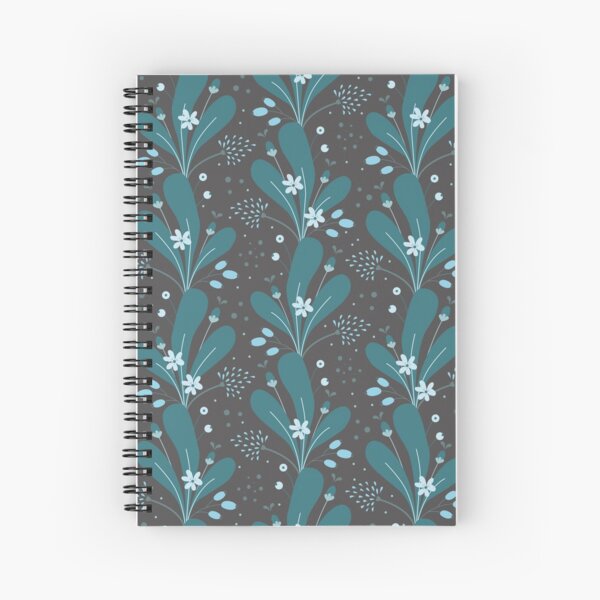 Vista previa del artículo con la obra «Hojas y flores de color verde azulado y gris patrón.», diseñado y vendido por HannaPaulina.